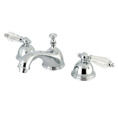 Kingston Brass Wilshire Two-Handle 3-Hole Deck Mount Widespread Bathroom Faucet with Brass Pop-Up Drain