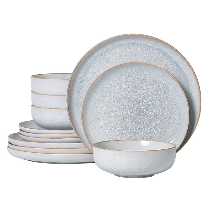 Services de vaisselle en grès 12 pièces Alofmo Lunar Hush, service pour 4, Bleu