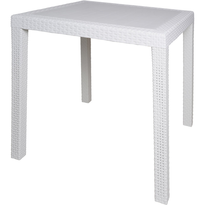 Livie Rattan Dining Table, White