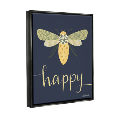 «Happy Patterned Insect Bug Calligraphy» par Katie Doucette - impression sur toile