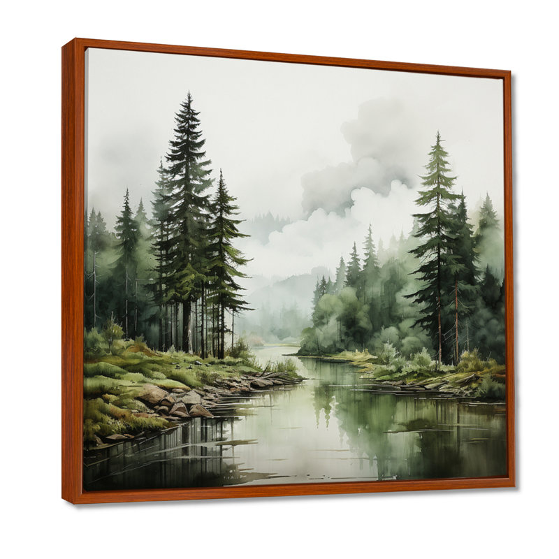 Pin sauvage - impression, H 24 po x l 24 po x P 1 po, Cadre flottant brun