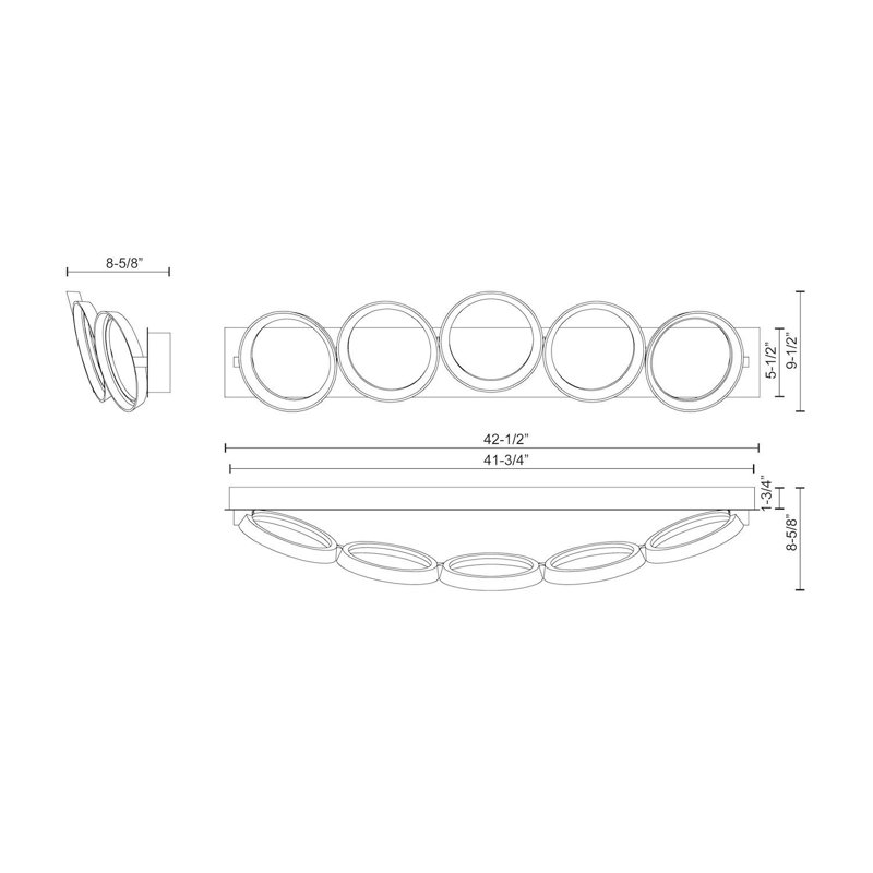 Oros 5 - Light LED Bath Bar, Antique Brass
