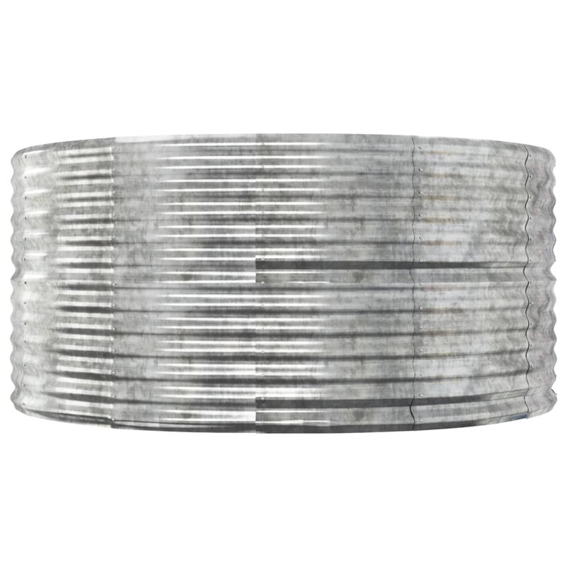Garden Raised Bed Powder-coated Steel, 140 x 140 x 68 cm, Silver
