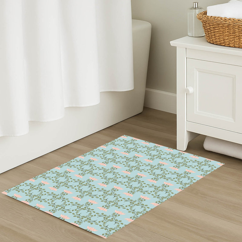 Tapis de bain Anjelica, Simple - L 34 po x l 21 po, Bleu