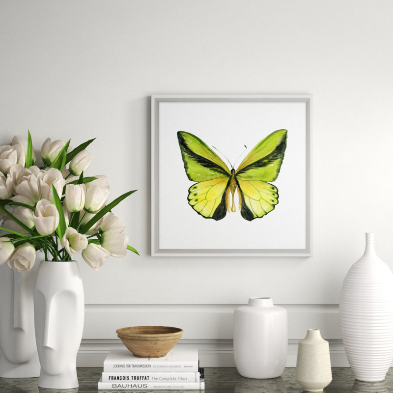Butterfly Study 7' Framed Graphic Art Print on Glass