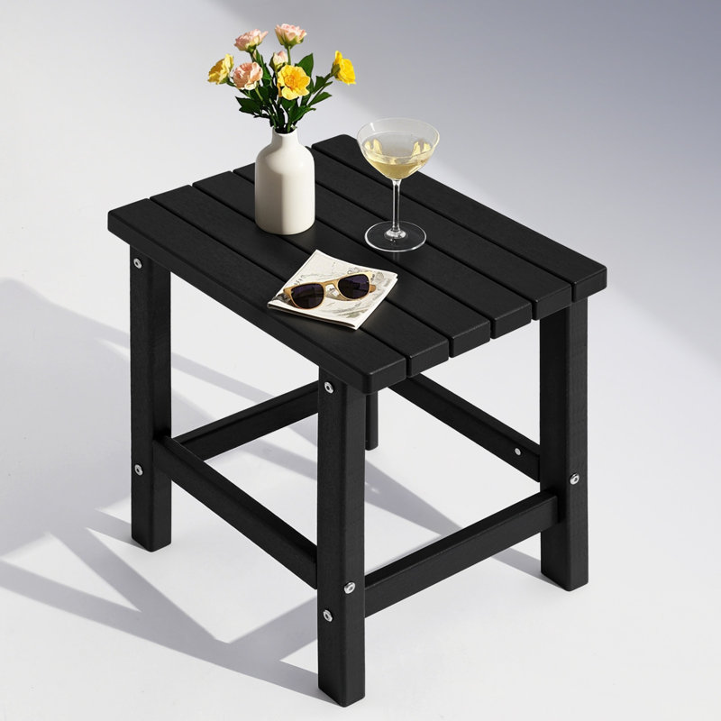 Table d'appoint 17 po rectangulaire PEHD, Noir