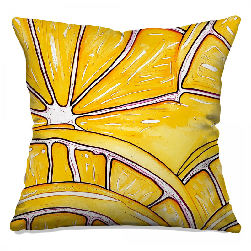 Lemon Throw Pillow, Fruit Double Sided Pillows, 20 x 20 inches
