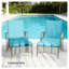 Ensemble de coussins de chaise longue pliable d'extérieur - Bleu clair