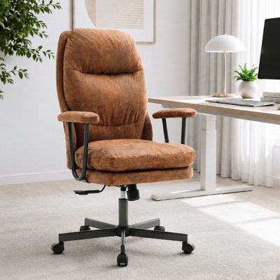 Chaise de bureau ergonomique en suède, dossier réglable, pour bureau à domicile
