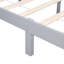 Tête de lit et pied de lit de style campagnard très grand avec porte de grange de style campagnard, lit en bois de pin avec cadre de lit renforcé, gris