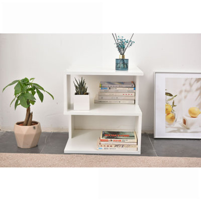 Bookshelf, 2-Layer Minimalist Versatile Storage | Cream White | Engineered Wood