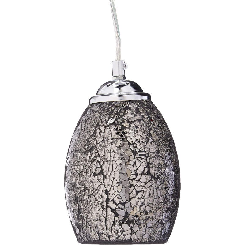  Tempered Glass Melia Mosaic 1 Light Ceiling Mini Pendant 4.8" Shade