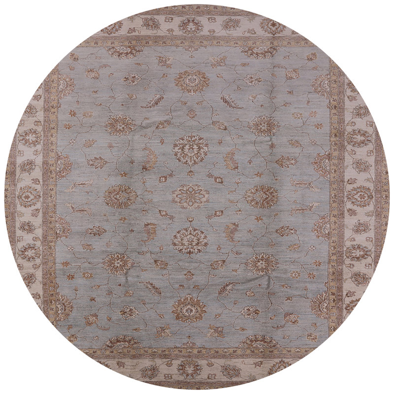 Tapis oriental brun clair / gris Aramazt, Rond 7 pi