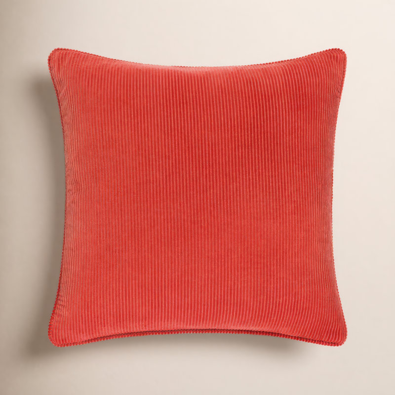 Saraphine Square Cotton Pillow Cover & Insert, Light Gray, 20" x 20", Polyester/Polyfill