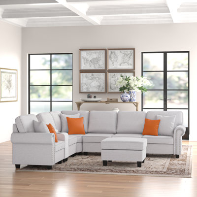 Kettner 136.35Wide Reversible Modular Corner Sectional with Ottoman