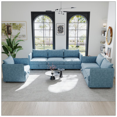 Modular Sectional Sofa, Convertible Sofa Seat With Storage, Sets Including Three Seater Sofa & Couches,Loveseat And Single Chair (1+2+3 Seat) For Livi