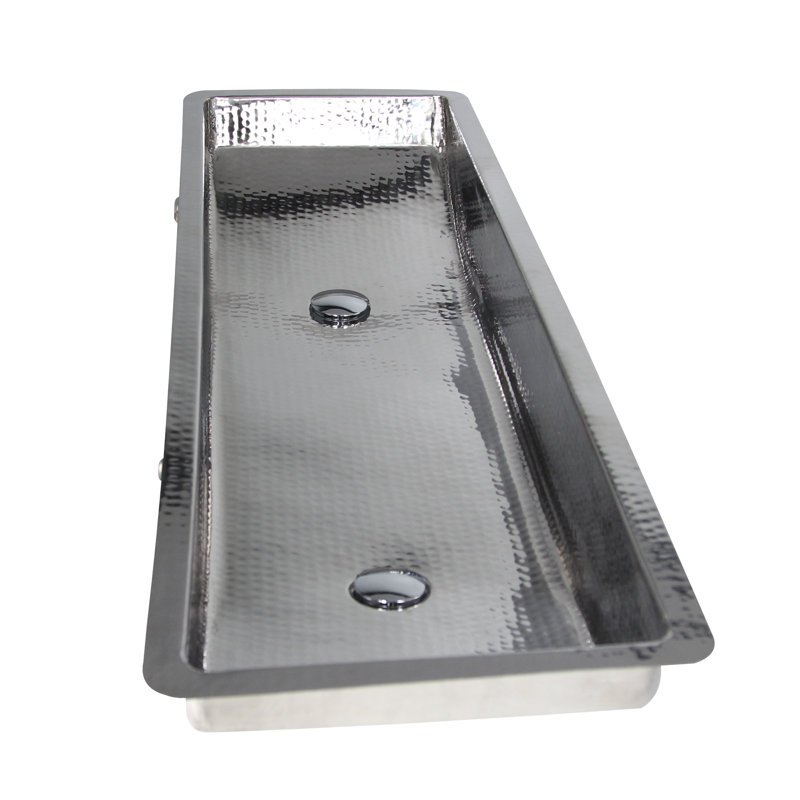 F Stainless Steel Double Trough Undermount Bathroom Sink