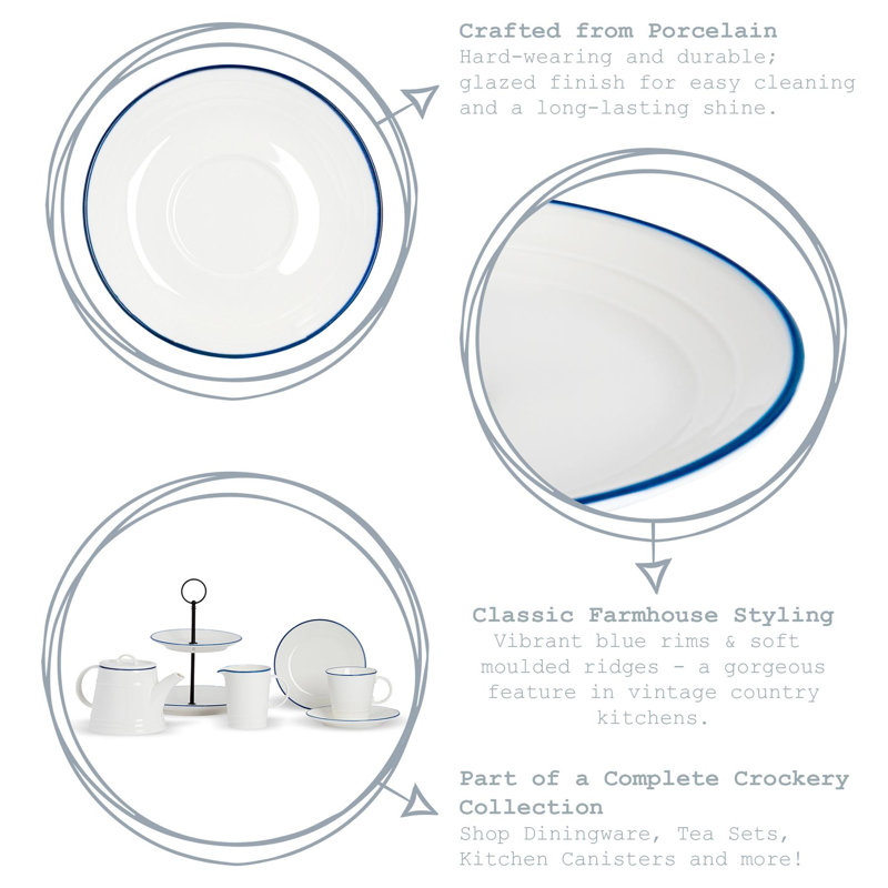 Nicola Spring - White Farmhouse Soup Plates - 22cm