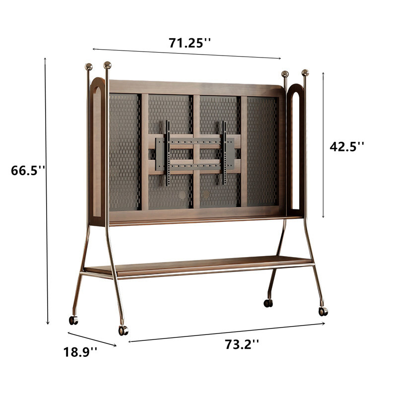 Meuble télé 71,25 po Mid-Century, H 66,5 po x L 71,25 po x l 18,9 po