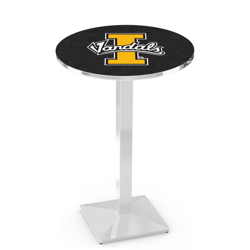 Round Metal Base Dining Table, Chrome, University of Idaho