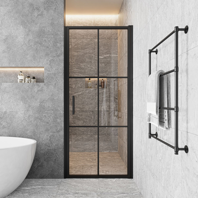 Seawin Axio XTRA Gridient 31,25 - 32 po x 72 po Porte de douche à pivot pivotant 3/8 po (10 mm), 32"
