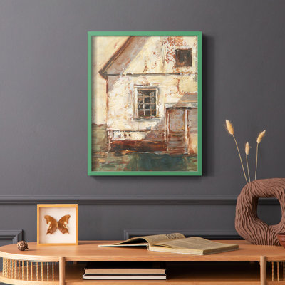 Sunlit Barn II, reproduction encadrée - bois massif