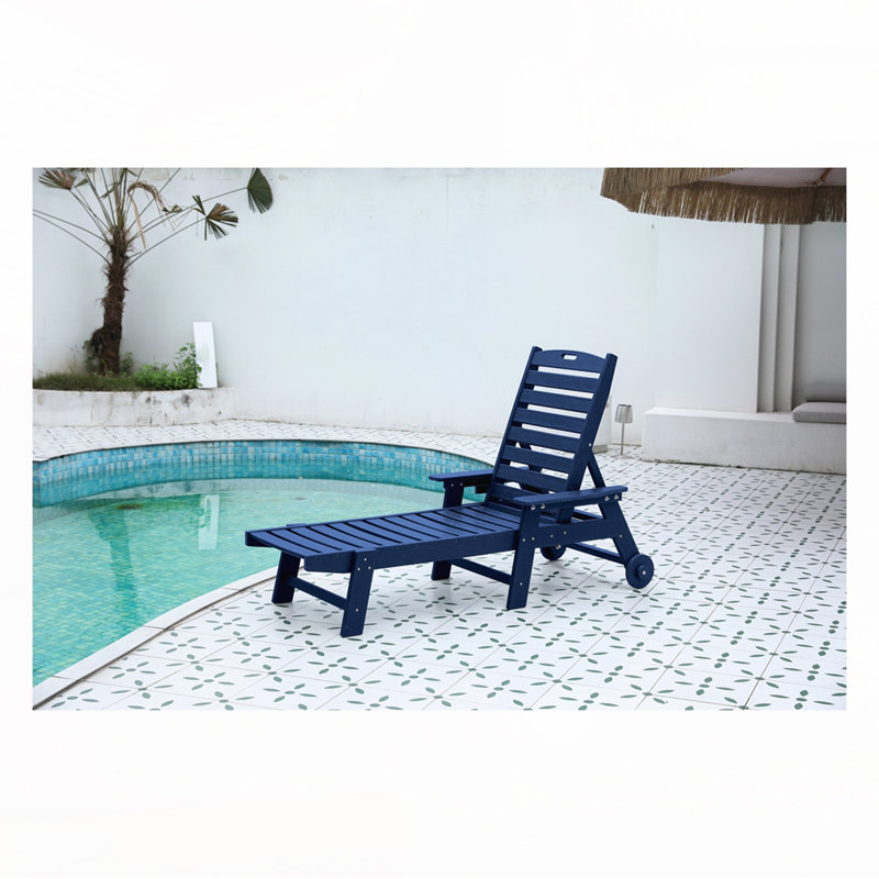 Chaise longue de patio à 5 positions réglables Rayan, Marine