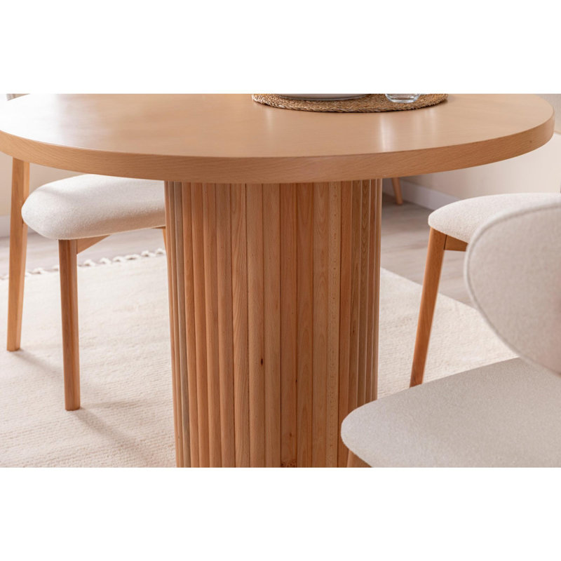 Table de salle à manger moderne pour 4 personnes, couleur hêtre, 39,4 po x 39,4 po x 29,5 po | 100% panneau de fibres à densité moyenne avec revêtement en bois de hêtre | Design scandinave, couleur unie, parfait pour les salles à manger et les espa