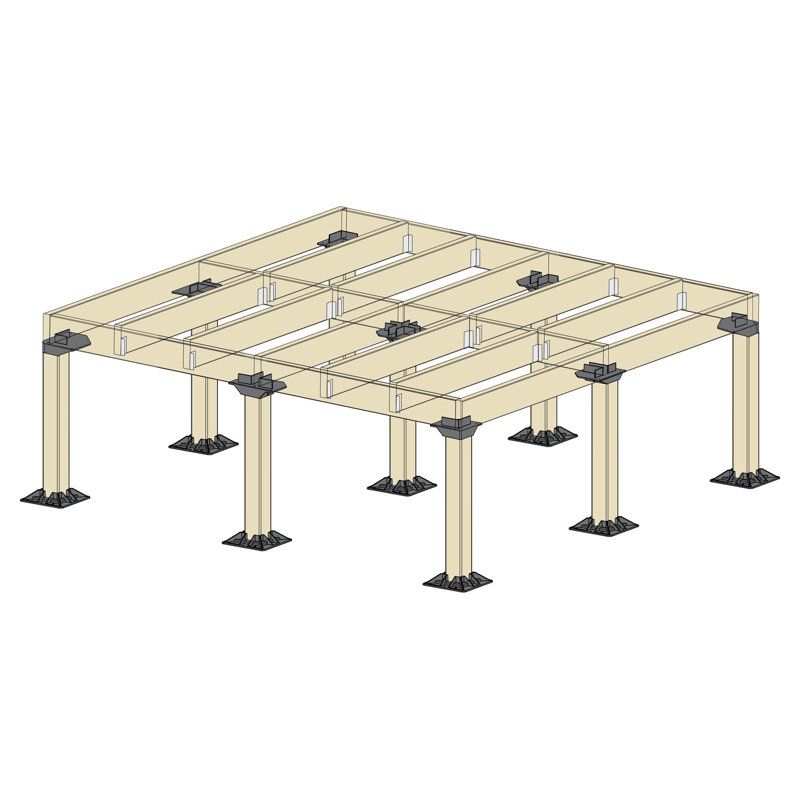 Ensemble de réglage de hauteur pour terrasse bricolage, modifications de hauteur précises, fabrication en métal durable, compatible avec les supports de terrasse de 4 po x 4 po, résistant aux intempéries, installation facile, utilisation à l'extérieur fiable