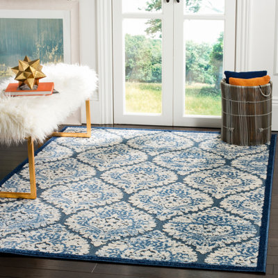 Tapis bleu / crème Parsons