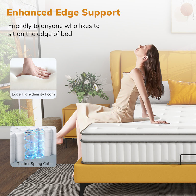 Hybrid Mattress,Memory Foam Hybrid  Springs Mattresses, Medium Feel Mattress For Pressure Relief, King, 10"