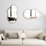 Asymmetrical Metal Framed Wall Accent Mirrors Set of 2
