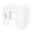 Lit mezzanine double en bois massif blanc pour un investissement à long terme offrant un espace de couchage stable et confortable-1859933919-1859933918
