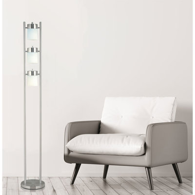 65"H 3-WHITE-HEAD WITH TWO WAY ADJUSTABLE FLOOR LAMP (1 PC/CTN/ 1.10 Cu Ft/12.32 G.W. lbs)