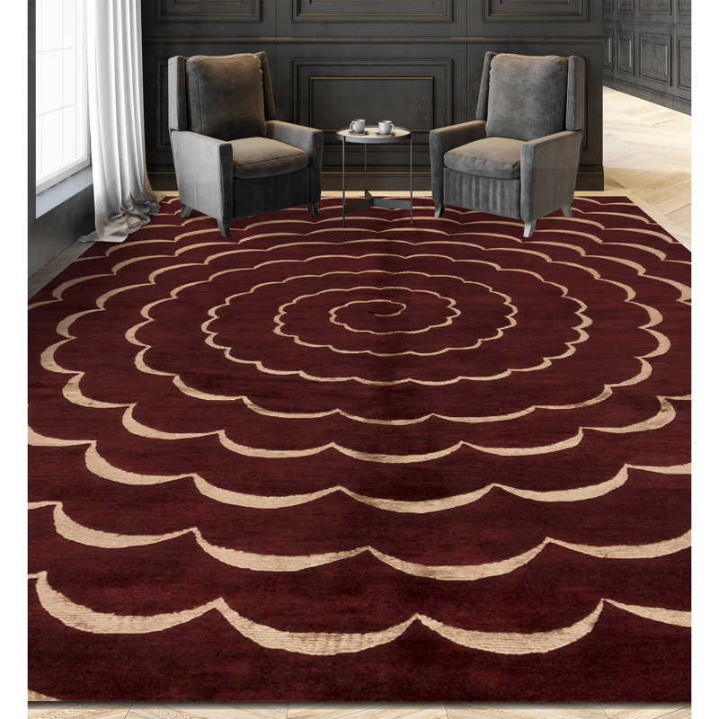 Himalayan Handmade Wool Abstract Area Rug