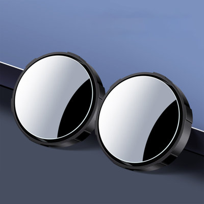 rétroviseur de voiture 2 pièces rétractable de voiture à ventouse petit miroir de voiture circulaire à 360 degrés Grand angle de vision grand angle
