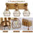 Farmhouse Vanity Light Fixture With Metal Shade And Wood Accents, 3-Light Antique Brass Wall Sconce For Bathroom, Bedroom, And Hallway-699618417-699618422-699618418