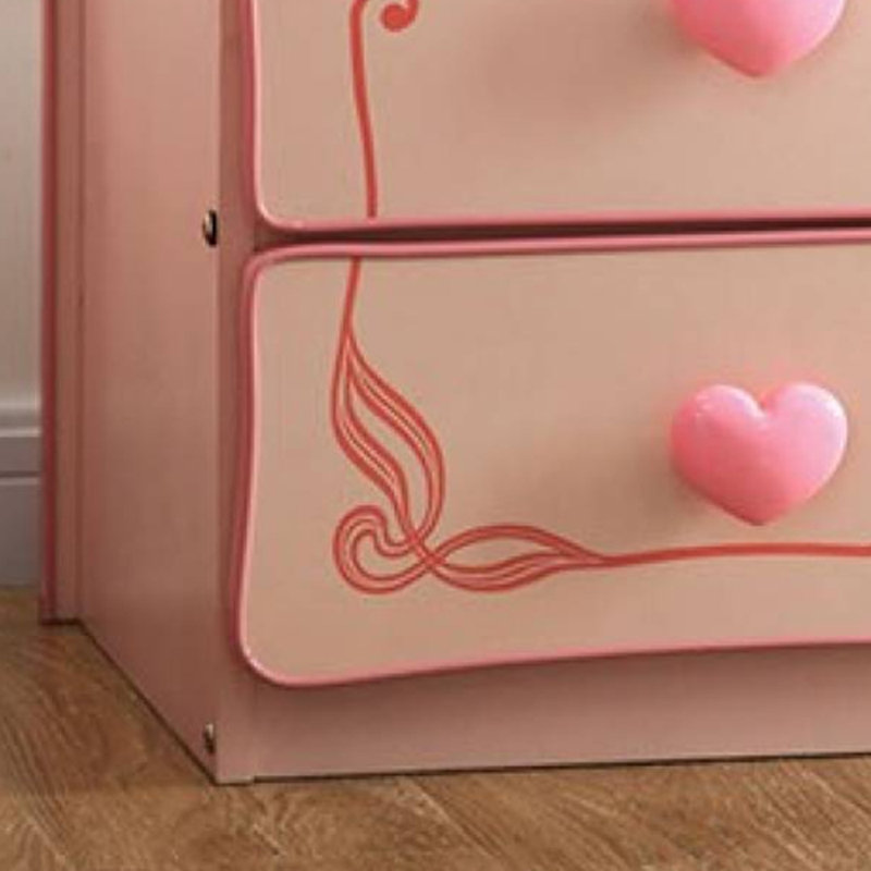 Table de chevet 2 tiroirs Seward en rose clair