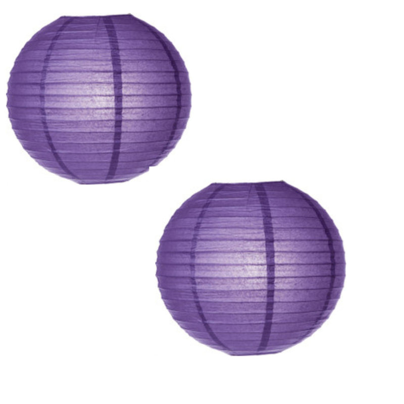 Paper Sphere Pendant Shade Set of 2, Blueberry, 35cm H x 35cm W x 14cm D