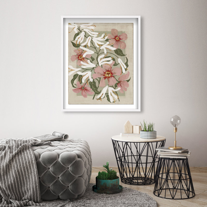 Periwinkle and Lily Shadowbox Floral & Botanical Print by Oliver Gal, Black Frame, 16 x 20, White Shadowbox, 25.5"H x 31.5"W