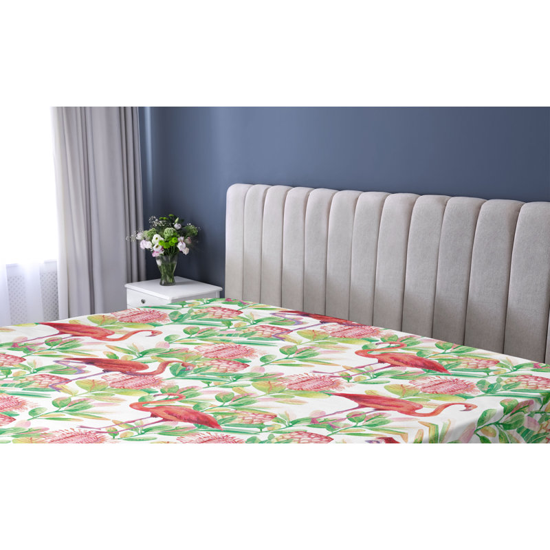Twin Multicolor Microfiber Floral Fitted Sheet