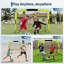 But de soccer avec ballon de soccer, cônes, piquets de sol, équipement d'entraînement de soccer pour la cour, entraînement, jeu compétitif