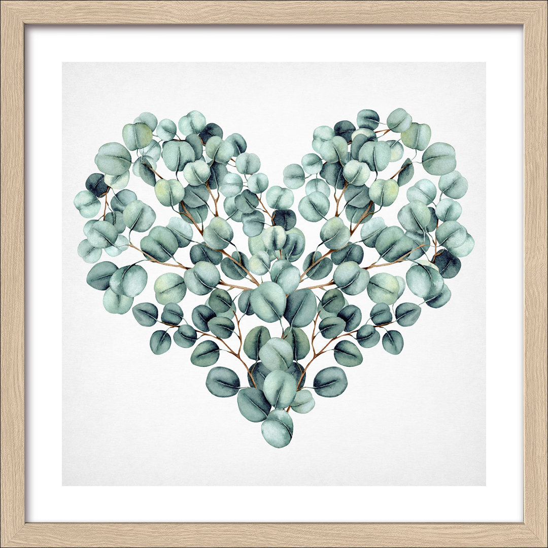 Gerahmtes Wandbild Eucalyptus Heart