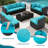 11-Piece Outdoor Furniture Seating Group with Fire Pit Table-2178363-2178311