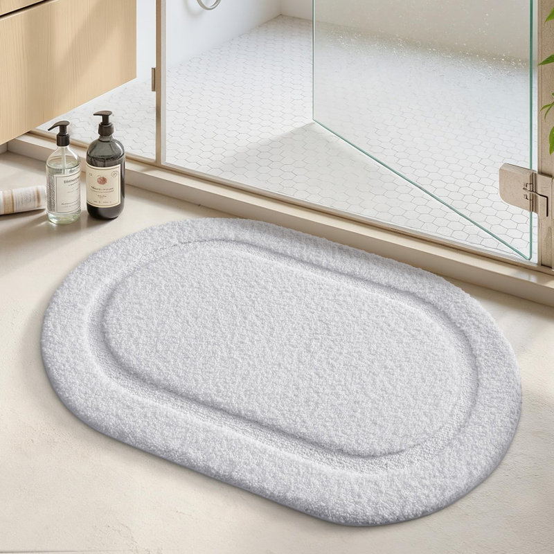 Non-Slip Bath Rug, 61cm W x 110cm L, White