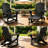 4-in-1 Folding Adirondack Chair with Ottoman & Rocking Base, All-Weather HDPE Patio Chair with Cup Holder, 380 lbs Capacity, 4 PCS-494030355