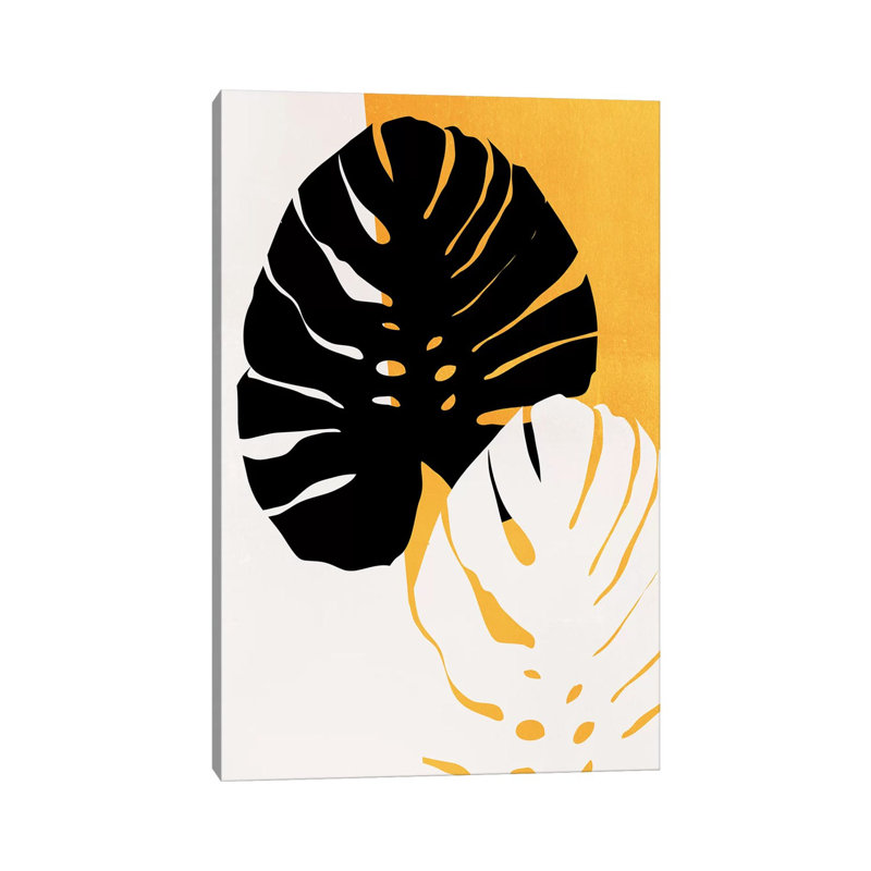 Monstera Leafs by Kubistika - Wrapped Canvas Print, 20.32 cm H x 30.48 cm W