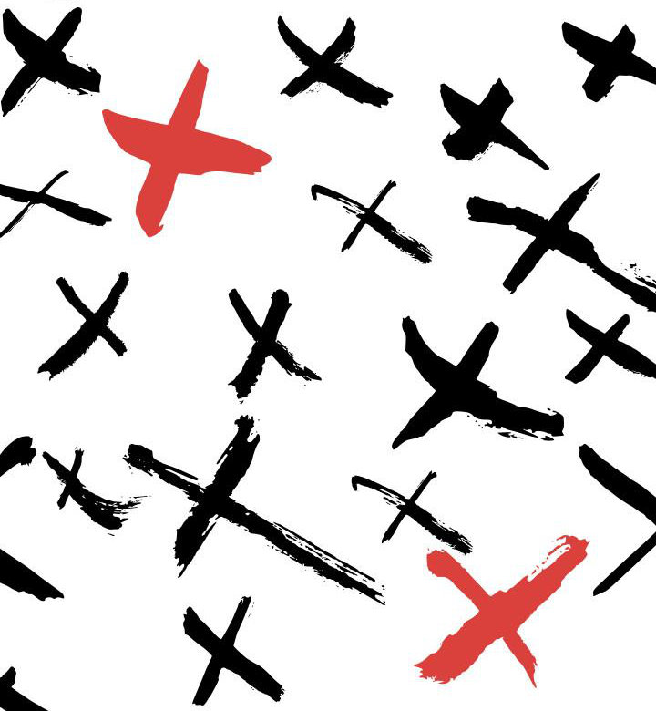 X Marks the Spot Fabric Peel & Stick Matte Wallpaper Roll by Jamie Graney, Red