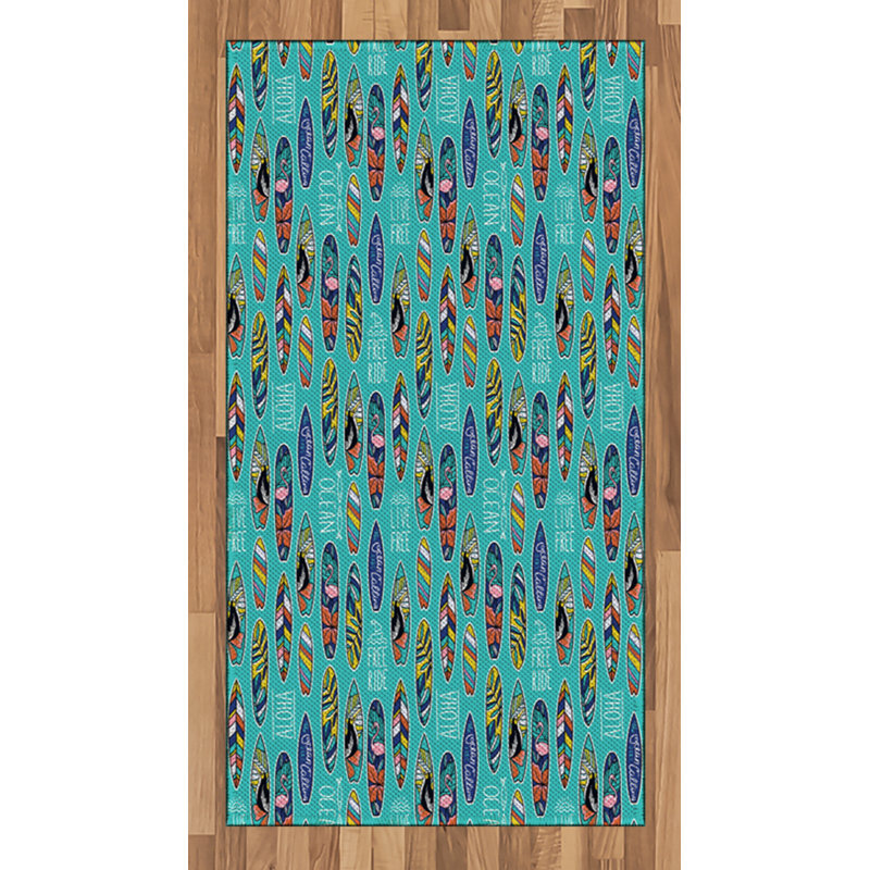 Tapis de surf décoratif à haute densité en fibres de polyester longues fibres, Rectangle 2 pi 7 po x 5 pi