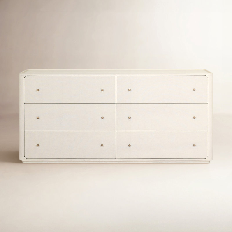 Paula 6 - Drawer Dresser, Beige Painted Linen